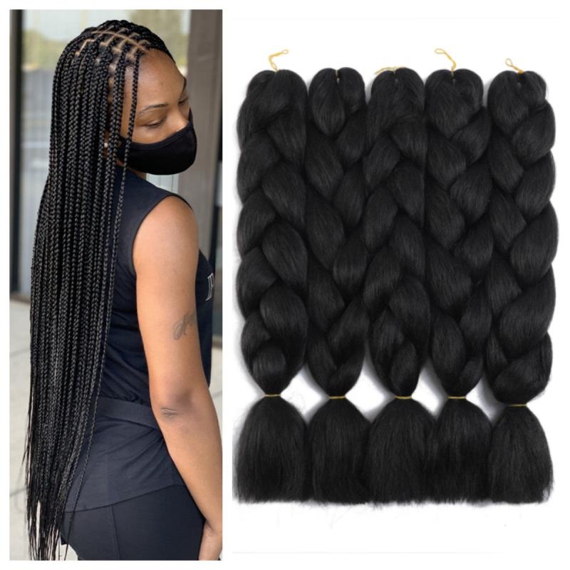 Ombre Rainbow Braiding Hair Extensions 5pcs Synthetic Fiber Jumbo Braiding Hair