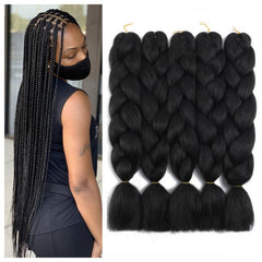 Ombre Rainbow Braiding Hair Extensions 5pcs Synthetic Fiber Jumbo Braiding Hair