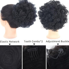 Kinky Curly Afro Puff Ponytail Extensions - Synthetic Hair
