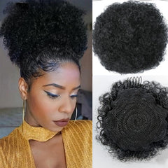 Kinky Curly Afro Puff Ponytail Extensions - Synthetic Hair
