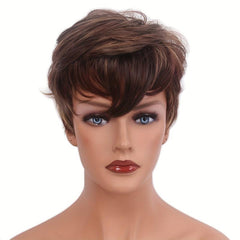 Short Curly Hair Wigs With Bangs Natural Layered Hair Wigs