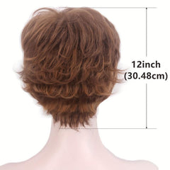 Short Curly Hair Wigs With Bangs Natural Layered Hair Wigs