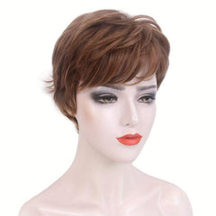 Short Curly Hair Wigs With Bangs Natural Layered Hair Wigs