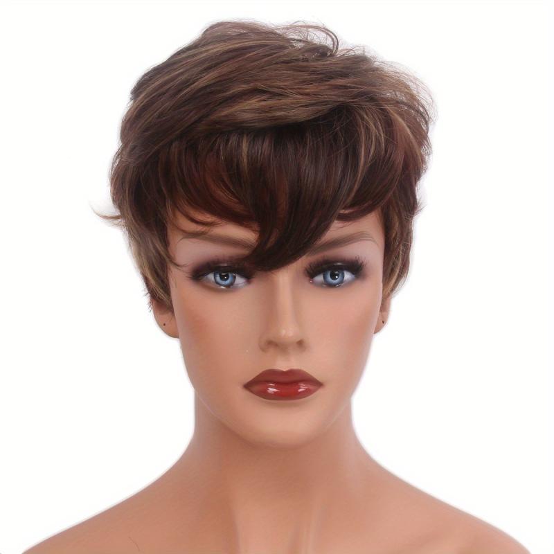 Short Curly Hair Wigs With Bangs Natural Layered Hair Wigs