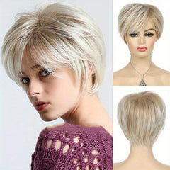 Brown Mix Blonde Short Pixie Cut Wigs 15 24 Cm