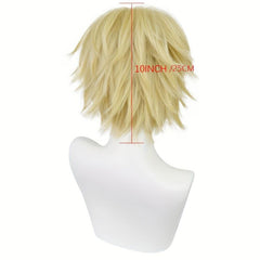 Short Blonde Synthetic Wig for Men Cosplay Halloween Parties