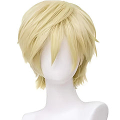 Short Blonde Synthetic Wig for Men Cosplay Halloween Parties