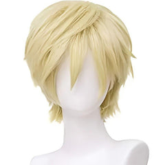 Short Blonde Synthetic Wig for Men Cosplay Halloween Parties