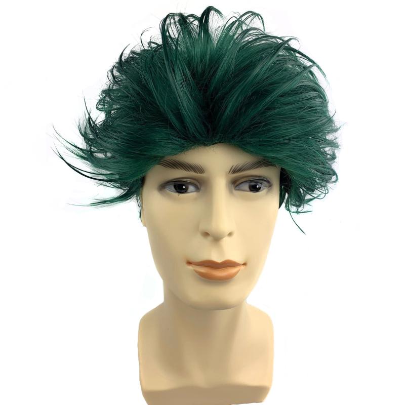 Men's Short Culy Hair Wigs 15-24 cm Synthetic Hair Replacement