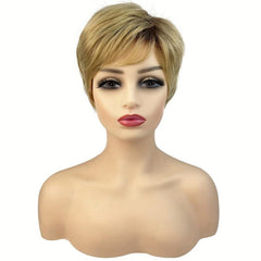 Ombre Brown Blonde Wig, Natural Looking Synthetic Hair