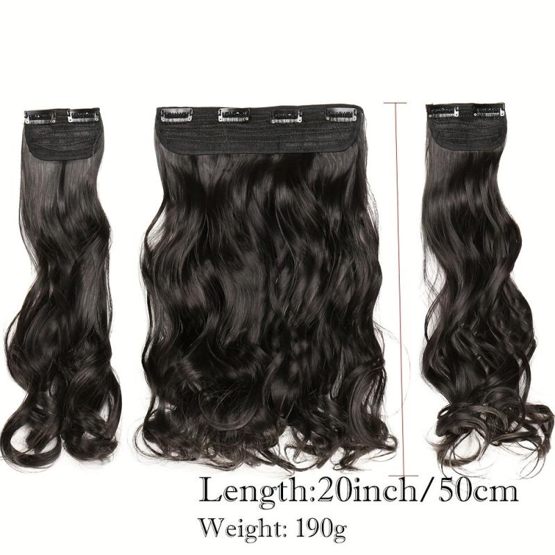3pcs Clip In Curly Wavy Hair Extensions 50 8 Cm Long