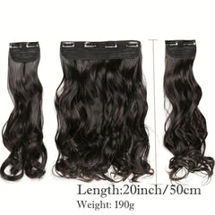 3pcs Clip In Curly Wavy Hair Extensions 50 8 Cm Long