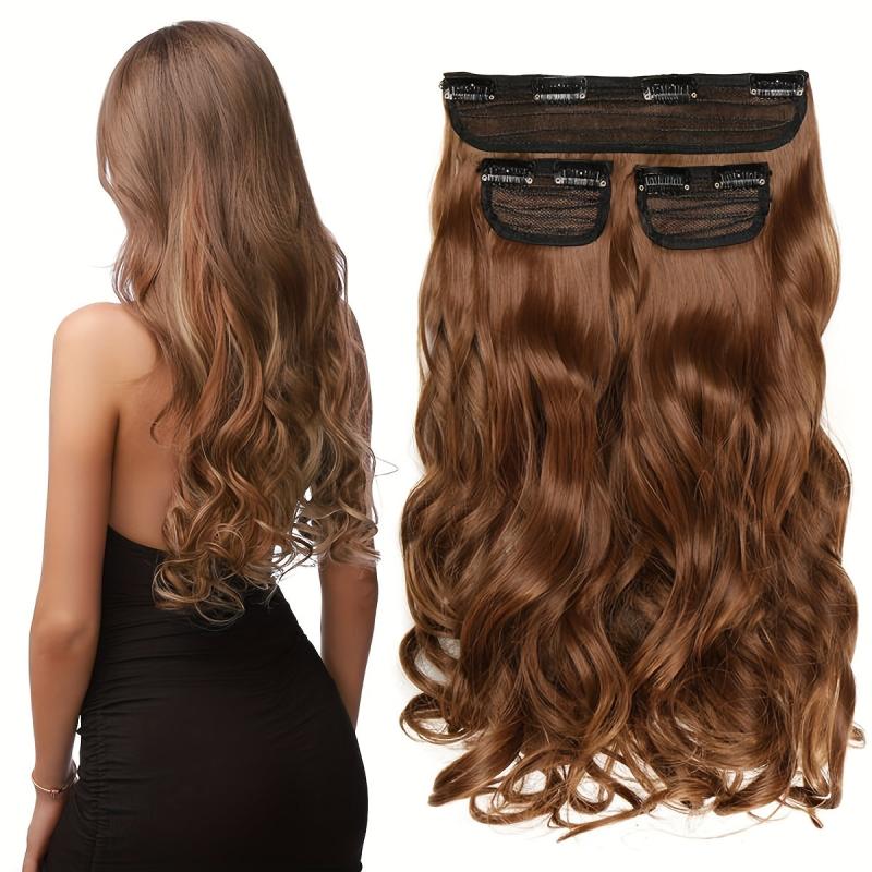 3pcs Clip In Curly Wavy Hair Extensions 50 8 Cm Long