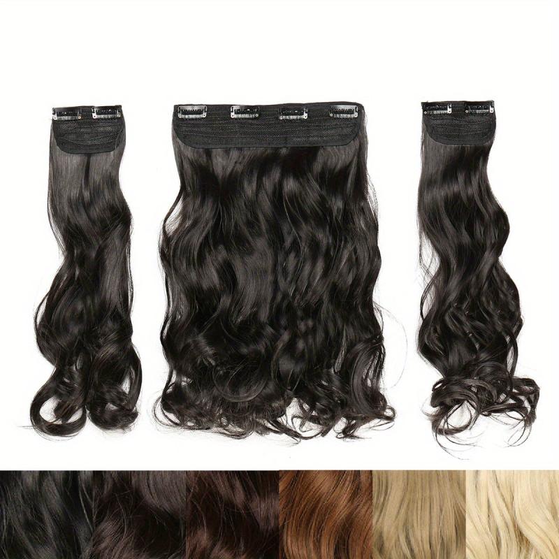 3pcs Clip In Curly Wavy Hair Extensions 50 8 Cm Long