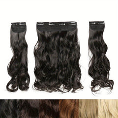 3pcs Clip In Curly Wavy Hair Extensions 50 8 Cm Long