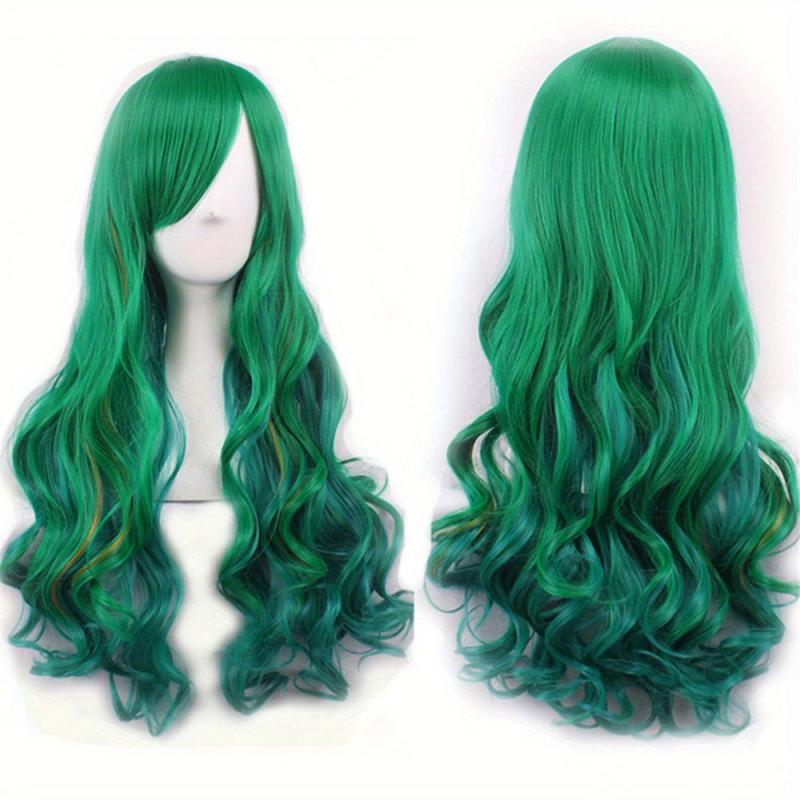 Colorful Long Curly Synthetic Wig for Halloween Cosplay