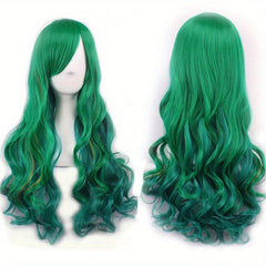 Colorful Long Curly Synthetic Wig for Halloween Cosplay