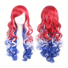 Colorful Long Curly Synthetic Wig for Halloween Cosplay