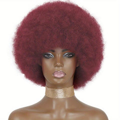 Soft Afro Kinky Curly Hair Wigs Synthetic None Lace Hair Wigs