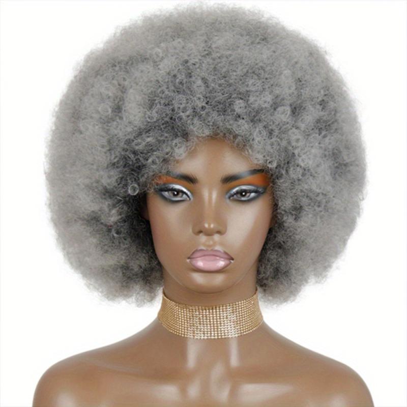 Soft Afro Kinky Curly Hair Wigs Synthetic None Lace Hair Wigs