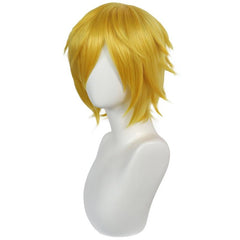 Short Blonde Wig With Ponytail Halloween Cosplay Costume Wig