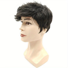 15 24 cm Ombre Straight Synthetic Wigs For Men Short Straight Hair Replacement