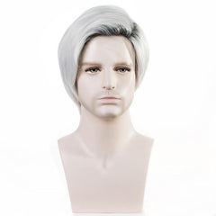 15 24 cm Ombre Straight Synthetic Wigs For Men Short Straight Hair Replacement