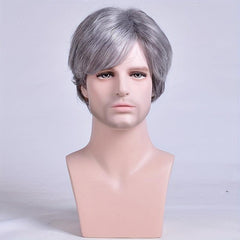 15 24 cm Ombre Straight Synthetic Wigs For Men Short Straight Hair Replacement