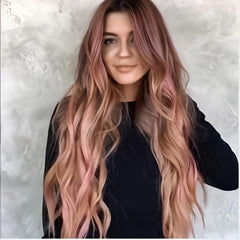 Big Wavy Blonde Synthetic Wig Gray Curly Hair Light Brown Long Hair