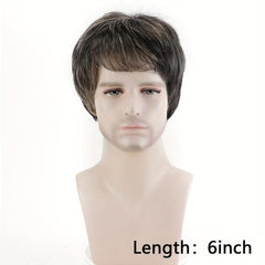 15 24 Cm Synthetic Straight Hair Wigs For Men Short Natural Straight Hair Wigs