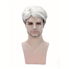 15 24 Cm Synthetic Straight Hair Wigs For Men Short Natural Straight Hair Wigs