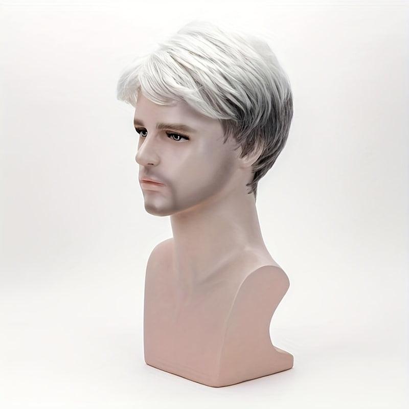 15 24 Cm Synthetic Straight Hair Wigs For Men Short Natural Straight Hair Wigs
