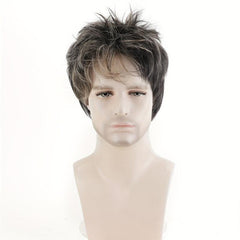 15 24 Cm Synthetic Straight Hair Wigs For Men Short Natural Straight Hair Wigs