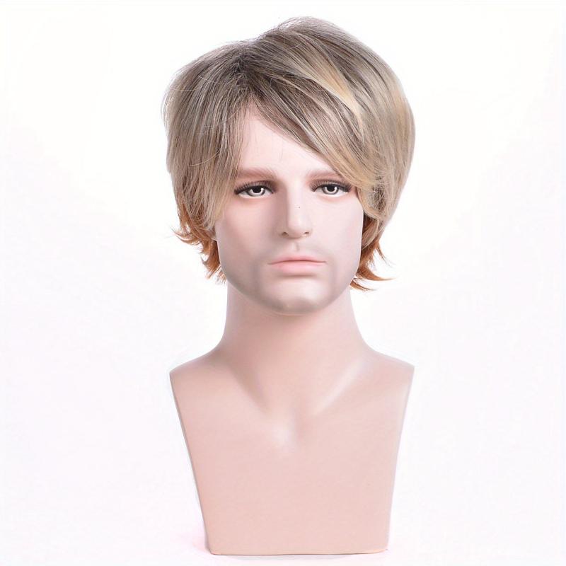 15 24 Cm Synthetic Straight Hair Wigs For Men Short Natural Straight Hair Wigs