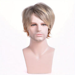15 24 Cm Synthetic Straight Hair Wigs For Men Short Natural Straight Hair Wigs