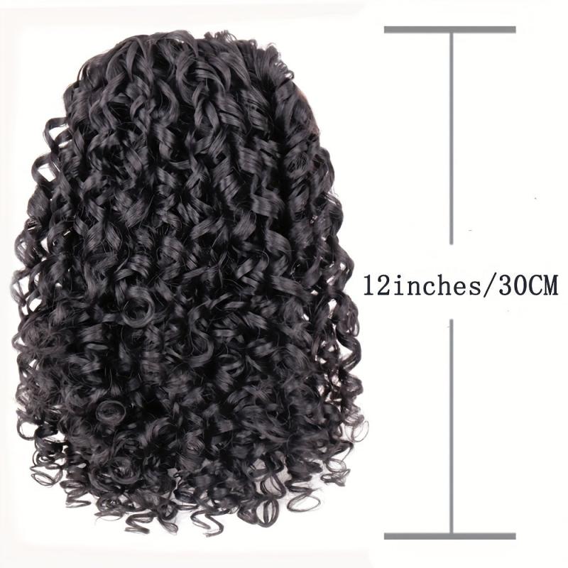 Bouncy Fluffy Curly Wavy Ponytail Extensions Synthetic Clip In Drawstring