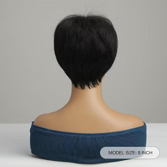 Short Bob Wigs For Women 8 Inch Synthetic Wig Layered Short Cut Wigs With Bangs