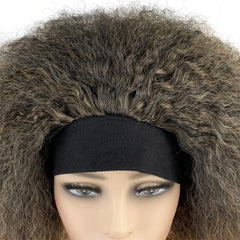 Kinky Straight Hair Headband Wig 45-72 cm Synthetic Fluffy Hair Replacement