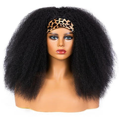 Kinky Straight Hair Headband Wig 45-72 cm Synthetic Fluffy Hair Replacement