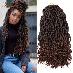 Nadula Hair 18 Inch Bicolor Synthetic Goddess Locs Crochet Hair