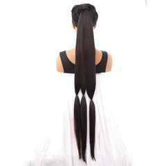 Long Braided Hair Ponytail Extensions Synthetic Fiber Ponytail Extensions