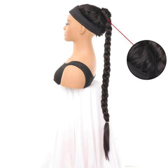 Long Braided Hair Ponytail Extensions Synthetic Fiber Ponytail Extensions