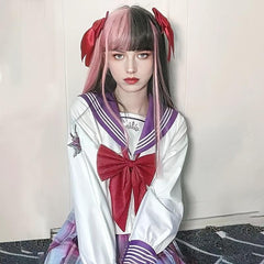 Gemini Hair Long Straight Wig Synthetic Wig With Bangs Anime Lolita Cosplay Wig