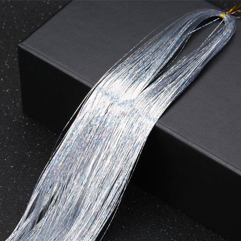 Clip In Tinsel Long Straight Hair Piece Synthetic Hair Extension Y2K Style