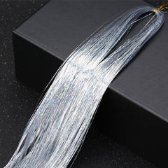 Clip In Tinsel Long Straight Hair Piece Synthetic Hair Extension Y2K Style