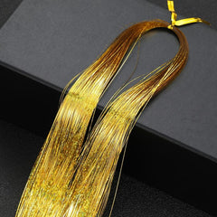 Clip In Tinsel Long Straight Hair Piece Synthetic Hair Extension Y2K Style
