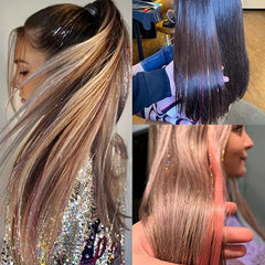 Clip In Tinsel Long Straight Hair Piece Synthetic Hair Extension Y2K Style