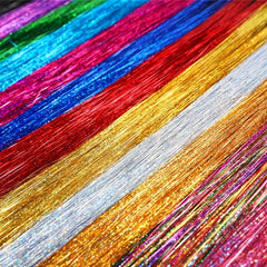 Clip In Tinsel Long Straight Hair Piece Synthetic Hair Extension Y2K Style