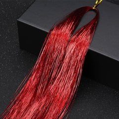 Clip In Tinsel Long Straight Hair Piece Synthetic Hair Extension Y2K Style