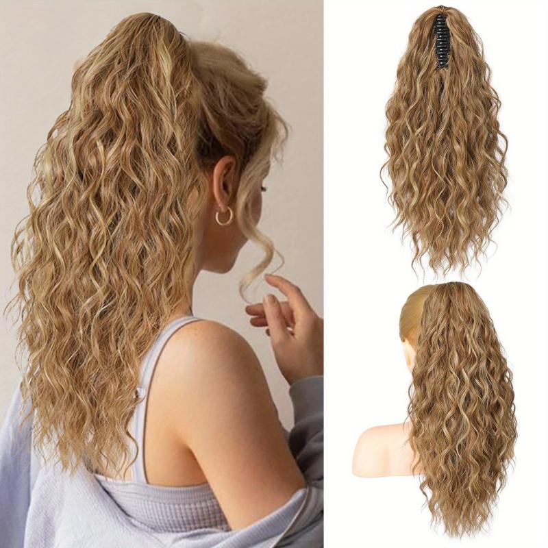 Long Wavy Synthetic Wig Ponytail Natural Women's Daily Use